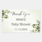 Eucalyptus rustieke bladeren budget dank u ronde rechthoekige sticker (Voorkant)