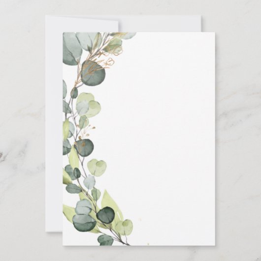 Eucalyptus rustieke botanische groen bruiloft kaart (Achterkant)