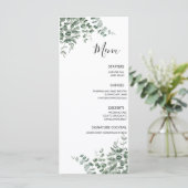 Eucalyptus Rustieke Groene Huwelijk Menu (Staand voorkant)