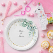 Eucalyptus Rustieke Groene Huwelijk Papieren Bordje (Feest)