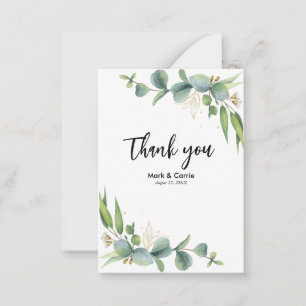 Eucalyptus Rustieke Groene Huwelijks Dank je Notitiekaartje
