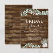 Eucalyptus rustieke houten Vrijgezellenfeest verli Kaart (Voorkant / Achterkant)