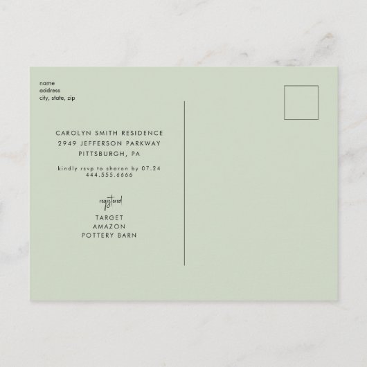 Eucalyptus rustieke salie foto Vrijgezellenfeest Uitnodiging Briefkaart (Achterkant)