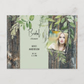 Eucalyptus rustieke salie foto Vrijgezellenfeest Uitnodiging Briefkaart (Voorkant)