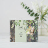 Eucalyptus rustieke salie foto Vrijgezellenfeest Uitnodiging Briefkaart (Staand voorkant)