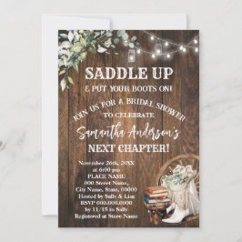 Eucalyptus Saddle Up Boots & Books Bridal Shower Kaart