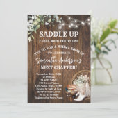 Eucalyptus Saddle Up Boots & Books Bridal Shower Kaart (Staand voorkant)