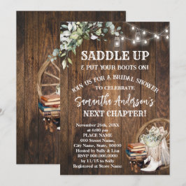 Eucalyptus Saddle Up Laarzen & Boeken Bruidsmeisje Kaart