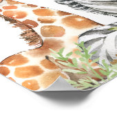 Eucalyptus Safari Animals Baby shower Welkomstbord Poster (Hoek)