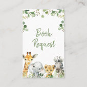 Eucalyptus Safari Baby shower Book Request Insert Visitekaartje (Achterkant)