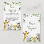 Eucalyptus Safari Baby shower Book Request Insert Visitekaartje (Voorkant / Achterkant)