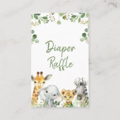 Eucalyptus Safari Baby shower Diaper Raffle Insert Visitekaartje (Achterkant)
