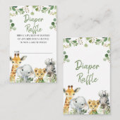 Eucalyptus Safari Baby shower Diaper Raffle Insert Visitekaartje (Voorkant / Achterkant)