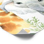 Eucalyptus Safari Baby shower Welkomstteken Poster (Hoek)