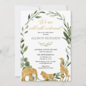 Eucalyptus safari genderneutraal baby shower kaart (Voorkant)