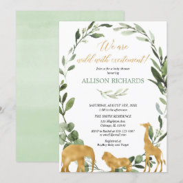 Eucalyptus safari genderneutraal baby shower kaart