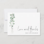 Eucalyptus Sage 5 Foto's Names Wedding Love Bedank Notitiekaartje (Voorkant)