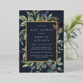 Eucalyptus & Sage-Baby shower Folie Uitnodiging (Staand Voorkant)