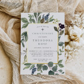 Eucalyptus & Sage Baptism of Christening Folie Uitnodiging