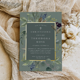 Eucalyptus & Sage Baptism of Christening Folie Uitnodiging