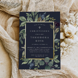 Eucalyptus & Sage Baptism of Christening Folie Uitnodiging