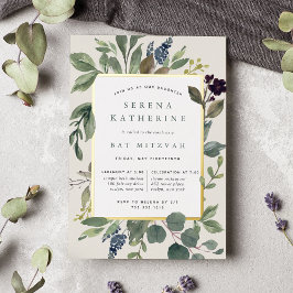 Eucalyptus & Sage Bat Mitzvah Folie Uitnodiging