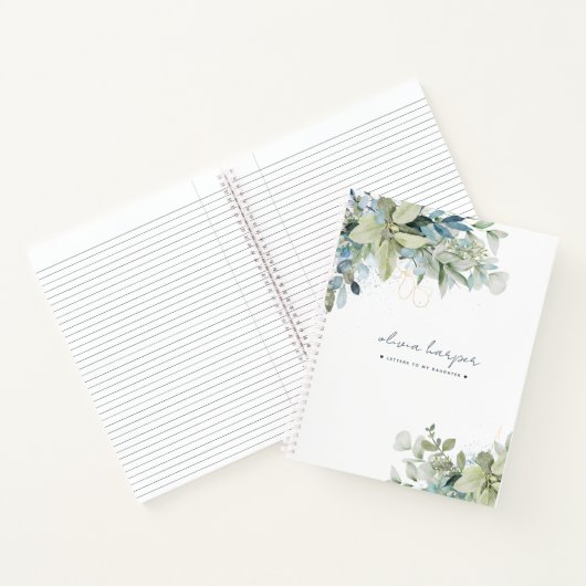 Eucalyptus Sage Blue Letters to Daughter Journal Notitieboek (Binnen)