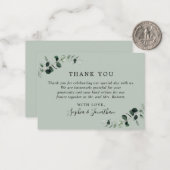 Eucalyptus Sage Bruiloft Mini Dank u Opmerking Kaa Notitiekaartje (Voorkant / Achterkant in situ)