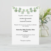EUCALYPTUS SAGE BRUSHED GOLD WEDDING INVITATION KAART (Staand voorkant)