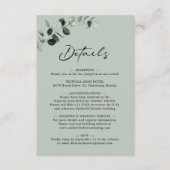 Eucalyptus Sage Calligraphy Weddenschap Details Informatiekaartje (Voorkant)
