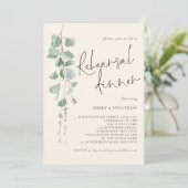 Eucalyptus Sage Cream Rehearsal Dinner Kaart (Staand voorkant)