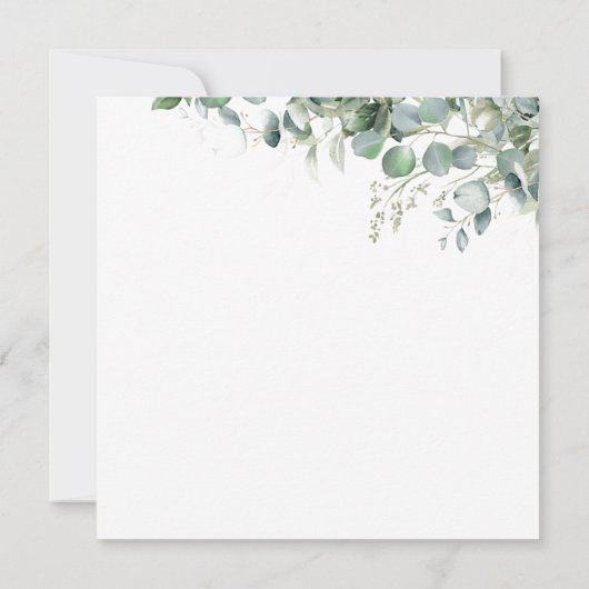 Eucalyptus Sage Emerald Script Wedding Dank u Kaart (Achterkant)