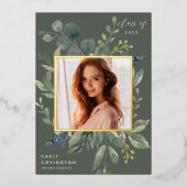 Eucalyptus & Sage Folie Afstudeeruitnodiging Uitnodiging (Voorkant)