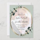 Eucalyptus Sage Foto Gold Metallic Weddenschap Kaart (Voorkant)