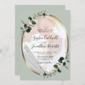 Eucalyptus Sage Foto Gold Metallic Weddenschap Kaart (Voorkant / Achterkant)