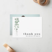 Eucalyptus Sage Foto Names Weddenschap Bedankt Notitiekaartje (Voorkant / Achterkant in situ)