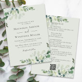 Eucalyptus Sage Green All-in-One Weddenschap Kaart