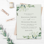 Eucalyptus Sage Green All-in-One Weddenschap Kaart