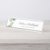 Eucalyptus Sage Green Business Employee Custom Bureau Naambordje (Voorkant)