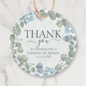 Eucalyptus Sage Green Foliage Wreatding Weddenscha Bedankjes Labels (Voorkant)