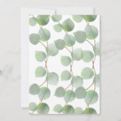 EUCALYPTUS SAGE GREEN GOLD BIRTHDAY INVITATIE KAART (Achterkant)