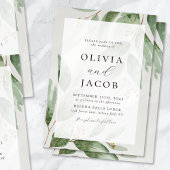 Eucalyptus Sage Green Gold Wedding Kaart
