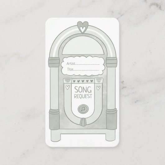Eucalyptus Sage Green Jukebox Song Request Kaart (Voorkant)