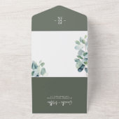 Eucalyptus Sage Green Lente Zomer Huwelijk All In One Uitnodiging (Buitenkant)