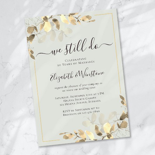 Eucalyptus Sage Green Vow Renewal Kaart