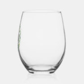 Eucalyptus Sage Green Waterverf Floral Monogram Wijnglas Zonder Voet (Links)