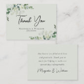 Eucalyptus Sage Green Weddenschap Hartelijk dank Notitiekaartje (Voorkant / Achterkant)