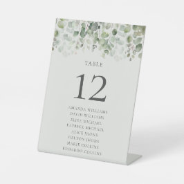 Eucalyptus Sage Green Wedding Reclamebord Met Voetstuk