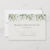 Eucalyptus Sage Green Wedding RSVP Kaartje (Voorkant)