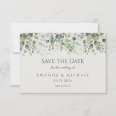 Eucalyptus Sage Green Wedding Save The Date (Voorkant)